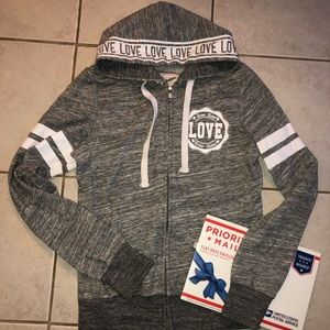 love grey hoodie